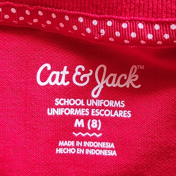 NWT Cat&Jack Girls Polo Shirt Size 8 Color Red - Picture 2 of 7